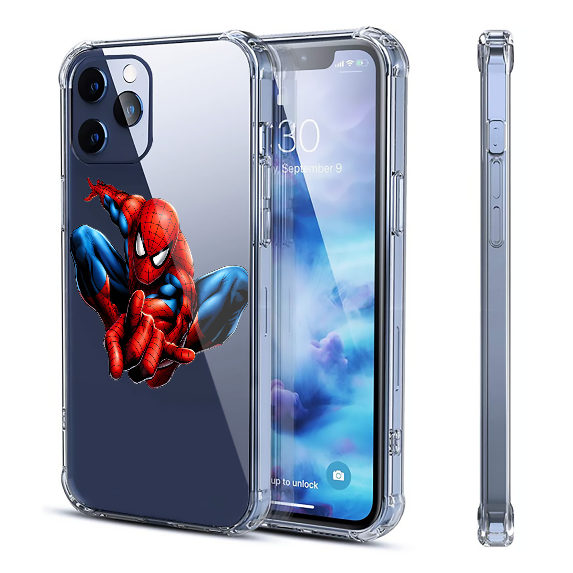 （画像用） Spider Man スパイダーマン 【iPhone 12シリーズ対応】透明スマホケース（クリアソフトケース）